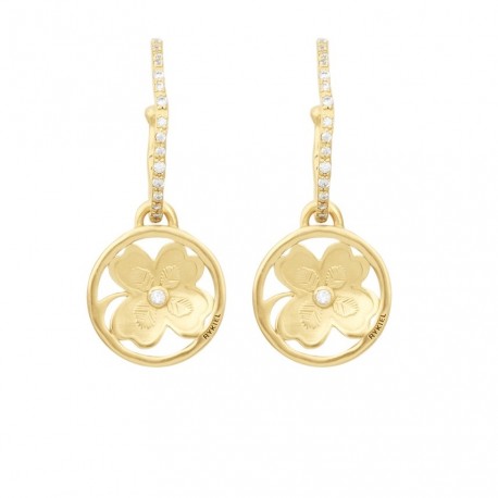 Sonia Rykiel, GOLDEN MEDALS LUCKY CLOVER EARRINGS