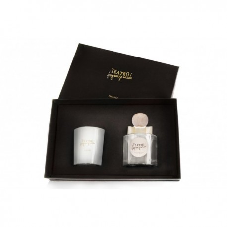 Teatro fragranze uniche,   WHITE DIVINE (Bianco Divino) ,  Gift Box: 200ml Home Fragrance + 160gr Candle